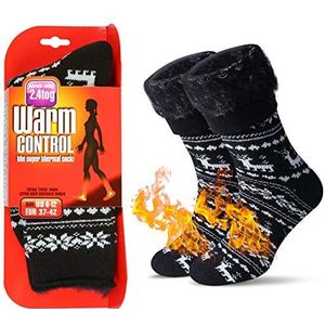 JARSEEN Warme thermo-wintersokken met dichte pluche en wol, dikke zachte laarssokken voor dames en heren, 37-42 EU