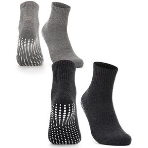 Occulto - Andi - Antislip Sokken - Zwart-Grijs - Pak van 2