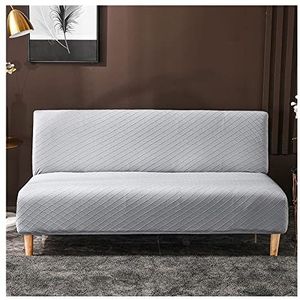 Futon Cover Armless Bank Covers Sofa Bed Slipcover zonder armleuning Zachte polyester Stoffen Cover 1-delige stretch Furniture Protector for Kid Pet(Color:Silver,Size:160-190cm)