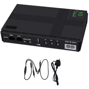 10400 mAh Mini Draagbare UPS 5V, 9V, 12V Uninterruptible Power Supply Multipurpose Mini UPS Batterij Backup for Wifi IP Cam(10400 mAh-UK-2A-01)