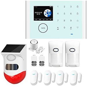 Huisbeveiligingssysteem Tuya Beveiliging Alarmen for Thuis Kit Alarmsysteem Deur Sensor Draadloze Deurbel/Home Alarm GSM App Controle Verbeter uw bescherming (Color : Set green D, Size : 1)