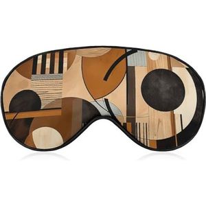 Beige en zwarte objecten slaapmasker met verstelbare riem, comfortabel en zacht oogmasker voor slaaplicht, blokkering, lichtgewicht en ademende oogbedekking voor mannen vrouwen