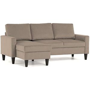 Confort24 Fox Sofa chaise longue hoekbank 3-zits, omkeerbaar rechts of links (Taupe)