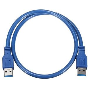 VEKPTHTBH USB 3.0 datakabel USB-kabel hoge snelheid A mannelijk naar A mannelijke aansluitkabel 0,6 meter AM/AM verlengkabel (kleur: blauw 1 meter)