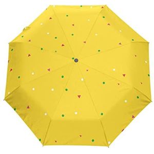 Polka Dot Art Gele Paraplu Winddicht Automatische Opvouwbare Paraplu's Auto Open Sluiten voor Mannen Vrouwen Kinderen