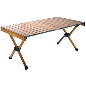 Picknicktafels Draagbare Stabiele Tafel Houten Opvouwbare Lichtgewicht Rol for Camping Picknick Barbecue Backyard Party Indoor & Outdoor Oversized (Color : Beech color, Size : 120 * 60 * 45CM)