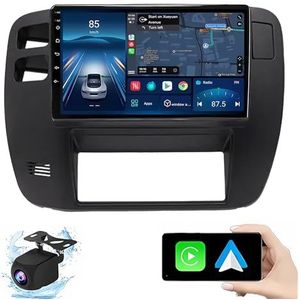 Android 14.0 2 Din Autoradio 9"" Touchscreen Auto Stereo voor Nissan Patrol 1997-2005 met Draadloze Carplay Android Auto GPS navigatie AHD Omgekeerd beeld Stuurwielbediening(A,P6(8G+128G))