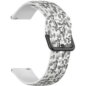 Compatibel met Fossil Women's Gen 5E 42mm / Gen 6 42 mm, Fossil Venture Gen 4 HR/Gen 3 Vrouwen Mannen, 18 mm (Vetplanten Cactussen) 18 mm Zachte Siliconen Sportband Armband Strap, Siliconen, Geen