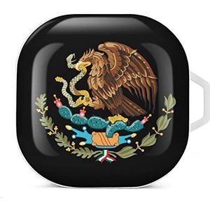 Mexico vlag adelaar oordopjes hoesje compatibel met Samsung hard shell beschermhoes wit stijl
