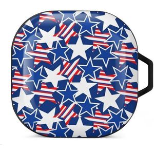 USA Stars And Stripes Oordopjes hoesje compatibel met Samsung hard shell beschermhoes zwart-stijl