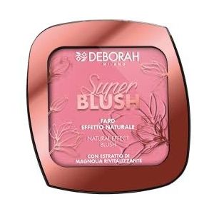Deborah Milano Super Blush Rouge met natuurlijk effect, nr. 01 Rose, stimuleert de doffe teint, natuurlijk effect, houdt de hele dag, 10 g