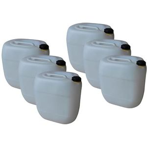 6 stuks 30 liter jerrycans plastic jerrycan natuur DIN61