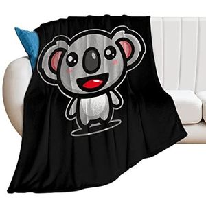 Leuke Koala Beer Zachte Fleece Gooi Deken voor Bed Sofa Gezellige Decoratieve Dekens Winter 60""*80"" (150 x 200 cm)