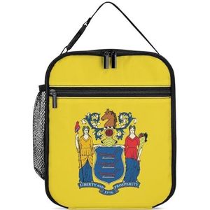 New Jersey State Flag Herbruikbare Lunch Bag Geïsoleerde Lunch Box Draagbare Koelere Tassen voor Mannen Vrouwen