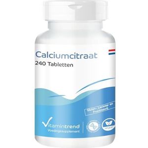 Calcium 900mg - van calciumcitraat - 240 veganistische calciumtabletten - hoge dosering | Vitamintrend®