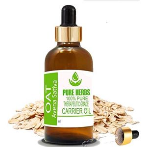 Pure Herbs Haverolie (Avena Sativa) Pure & Natuurlijke Therapeutische Grade Carrier Oliën met druppelaar (15ml)