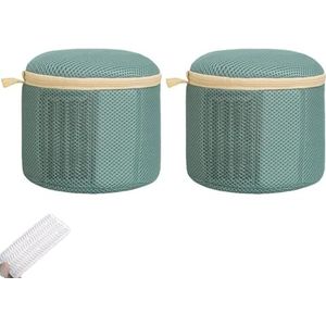 2 stuks wasbeha-tas, mesh beha waszak met rits, met beschermer, lingerie waszak voor damesondergoed, slipjes, enz. (blauw)