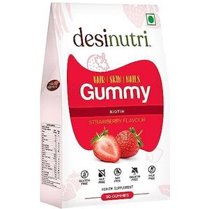 Desi Nutri Hair, Skin & Nail Gummy Online | Hair, Skin & Nail Gummies | Gummies Online | Hair, Skin & Nail Gummy - 30 Gummies | For Adults & Kids