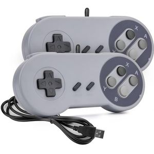 Rii USB Classic Controller Gamepad Joypads (2 stuks, 1.5M), klassieke USB gamepad-joystick, PC Super Classic Joypad-gamestick voor PC, Raspberry Pi, Windows MAC Linux, Android