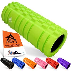 Premium schuimroller, triggerpunt, fitnessschuim, rollen voor diepe weefsels, spiermassage, yoga, pilatesroller voor ontspannende spieren, fysiotherapie, balansoefeningen en pijnverlichting (groen)