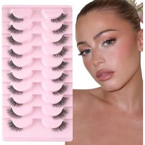 Valse wimpers met transparante band HalEye Wispy Corner Washes Herbruikbare 3/4 transparante nepwimpers