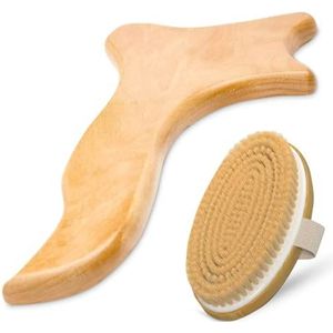 Lymfedrainage Paddle Wood & Dry Skin Brush zijn de enige twee items die u nodig hebt voor een gezonder lymfedrainagesysteem. Anti Cellulite Tools Lymfedrainage Tool met Body Brush