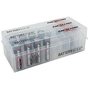 ANSMANN Premium accubox voor 4 Mignon AA of Micro AAA batterijen en batterijen – bewaardoos ter bescherming en transport 8-delige accubox. 3 Stuk transparant