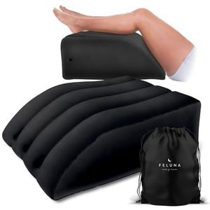 Ergonomisch wigkussen om te slapen, Opblaasbare orthopedische beensteun voor verlichting van been- en rugpijn, beensteunkussen voor knie, voet en enkel na een operatie (Zwart)