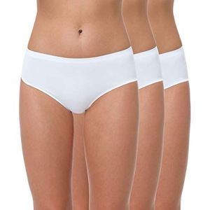 Yenita Heupslips voor dames, naadloos, microvezel, onzichtbare lage snit, hipster, verpakking met 3 stuks, wit, XL