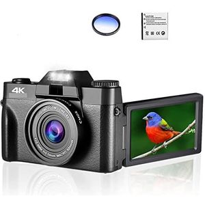 Videocamera Vlogcamera Recorder Groothoek Macro Lens Foto Camera for Selfie 48MP Digitale Camcorder 16X Zoom Webcam Autofocus Fotografie Recorder(NO TF Card,With Fliter)