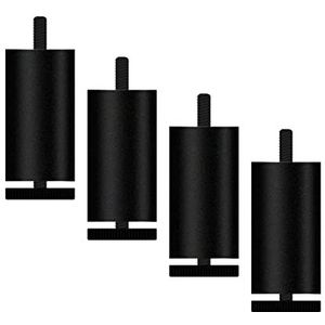 Bedverhogers of meubelverhogers, tafelverhoger, verstelbare meubelpoten tafelpoten aluminium meubelpoten vervangende poten for tv-standaard bankkast mat zwart 4 stuks (6 cm) (Color : Black, Size : 3