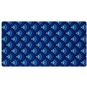 VAPOKF Vis zeemeermin schubben patroon blauwe keuken mat, antislip wasbaar vloertapijt, absorberende keuken matten loper tapijten voor keuken, hal, wasruimte
