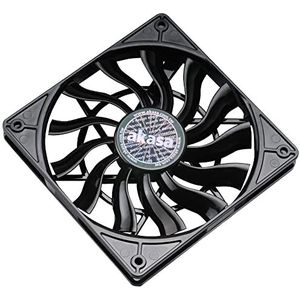 Akasa Slimfan | PWM Case Fan | 120mm PC Fan | 4-pin Cooling Fan | 120 x 120 x 15 mm | Black | Suitable for HTPC and Slim System | AK-FN078