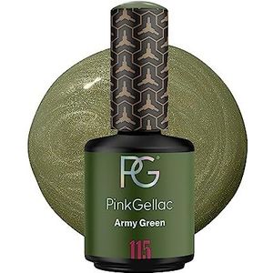 Pink Gellac Gellak - 115 Army green 15 ml - UV Gel Nagellak Groen - Eenvoudig aan te brengen Nagellak voor 14 Dagen Salonkwaliteit - Veganistische Gellak gemaakt in Nederland