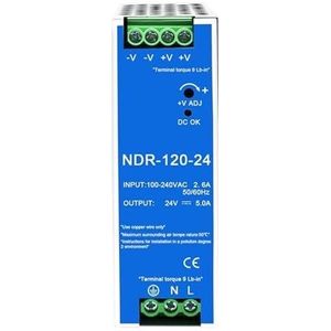 Lineair Gereguleerde Voeding, NDR120W Ingang 100V-220V AC NAAR DC Industriële 12/24/48V DIN-rail schakelende voeding(NDR-120-48 48V2.5A)