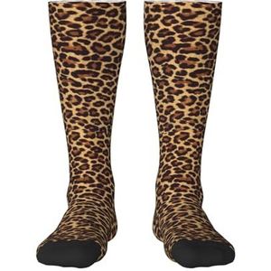 YsoLda Kousen Compressie Sokken Unisex Knie Hoge Sokken Sport Sokken 55CM Voor Reizen, Cool Leopard, zoals afgebeeld, 22 Plus Tall