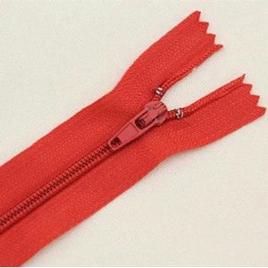 5 stuks 4,7 inch ~ 23,6 inch (12 cm ~ 60 cm) nylon spiraalritsen met automatische vergrendelingsschuifregelaars voor naaiaccessoires doe-het-zelf-kledingtassen rits Zip-rood nummer 162-5 stuks-12 cm