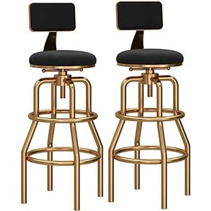 AADDFDD Barkrukken Bar Stoelen Stijlvolle Verstelbare Swivel Barkrukken Set van 2, Moderne Velvet Island Counter Krukken, Keuken Stoelen met Rugleuning, Draaibare Keuken Ontbijt Eetstoelen