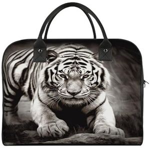 Sporttas met tijgerprint, zwart/wit reistas, sporttas, weekendtas, weekendtas voor reizen, strand, fitness, yoga, zwemmen, stijl, eenheidsmaat, Stijl, Eén maat, Reizen Handtas