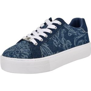 NINE WEST Gatspy Sneaker voor dames, Donkerblauw Denim Bloemen Multi 400, 38.5 EU