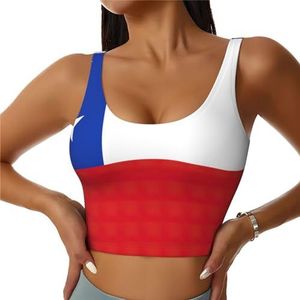 Vlag van Chili Print Comfortabele Vrouwen Sport Vest Yoga Workout Vest voor Vrouwen Lichtgewicht Zomer, Zwart, S