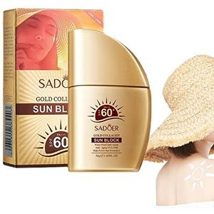 Zonnebrandlotion - Hydraterende breedspectrumbescherming, SPF 60+ PA+++ - 30 g huidverzorging voor dagelijkse bescherming, droog aanvoelend waterbestendig en niet vettig, strandverdediging voor Ximan