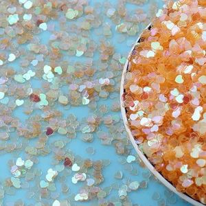 10g/20g/50g/ Nagelpailletten, massief hart voor nagelkunst, nageldecoratie, confetti, nagelkunst, hartpailletten - lichtoranje 2-3,0 mm 10g
