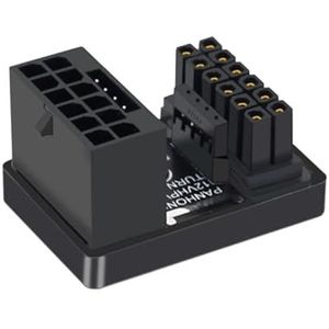 Allowish PCIe5.0 videokaart ATX3.0 16P naar 16P GPU RTX 12VHPWR 600W 16P naar 16P 180° adapter (zwart A)