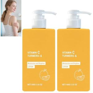 Kurkuma & Vitamine C Bodylotion, Verhelderende Hydraterende Crème voor Droge en Verslapte Huid, Anti-Aging Verstevigend Lichaam, Hydraterend en Verhelderend voor een Egale Huidtint, Gladde Huid (2pcs)