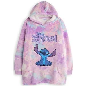Disney Lilo & Stitch draagbare dekenhoodie voor meisjes | Veelkleurige Sherpa Fleece trui met capuchon voor kinderen | Loungewear met sherpa-voering en steekkarakter voor kinderen met zakken