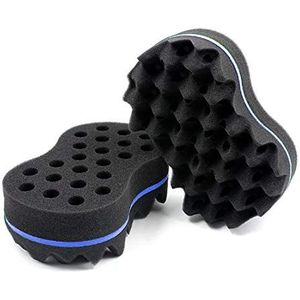 Szaerfa 2 stuks haarborstels, sponzen, verdraaiende spons, afro barbber, krullenspons, golvend haarverzorgingsproduct voor vrouwen en mannen
