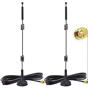Bingfu Dual Band WiFi 2.4GHz 5.8GHz 9dBi Magnetic Base SMA Aerial Antenna (2-Pack) for Wireless Vedio Security Camera Surveillance Recorder Truck Trailer Rear View Backup Camera Reversing Monitor