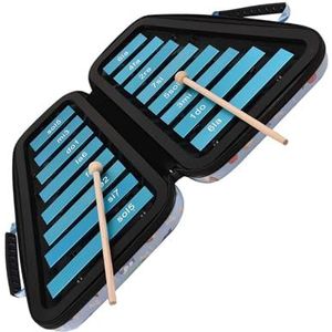 Klokkenspel Voor Beginners Exquise klokkenspel 16-noten aluminium plaat xylofoon met box mallet percussie-instrument (Size : Blue)