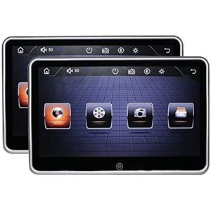 Auto-hoofdsteunspeler, Auto Hoofdsteun Monitor HD LCD Touch Screen MP5 Auto Video Speler Multimedia Achterbank Display FM IR USB TF Link,Videospeler(2PCS 10.1 inch MP5)